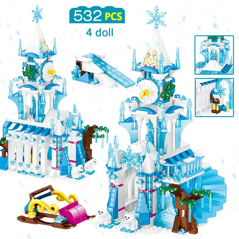 Принцесса Снежный мир серия ледяной замок астрономический колокольчик башня