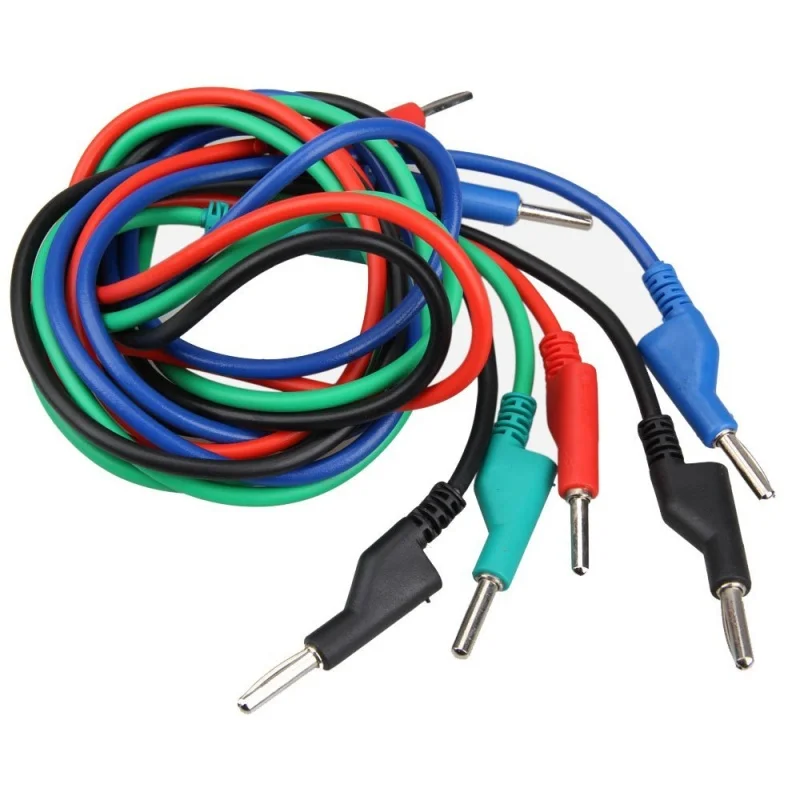 4 шт. двойной мм разъем типа банан Штекерный силиконовый Тестовый Кабель M/M 1