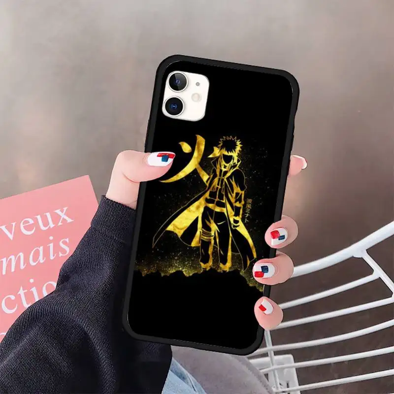 

Anime Naruto One Piece Black gold art Phone Case for iPhone 11 12 pro XS MAX 8 7 6 6S Plus X 5S SE 2020 XR