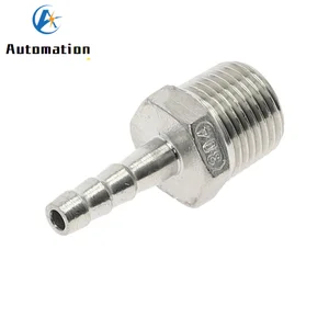 Хвостовик шланга с наружной резьбой BSPT, переходник из нержавеющей стали SS304, 6, 8, 10, 12 мм, 18, 14, 12 дюйма