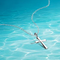christmas gift simple fashion100 925 sterling silver cross pendant necklace for woman chocker o chain lady fine jewelry gift