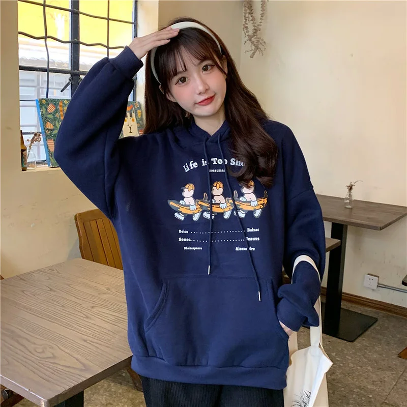 

CMAZ Real Shot Cost-Effective Autumn and Winter New Loose Korean Style Fleece Lined