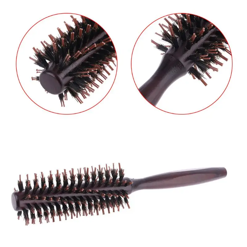 6 Types Straight Twill Hair Comb Natural Boar Bristle Rolling Brush Round Barrel Blowing Curling DIY Hairdressing Styling Tool | Красота и