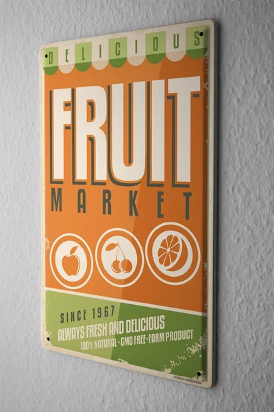 Жестяной знак, веселое украшение для фруктов