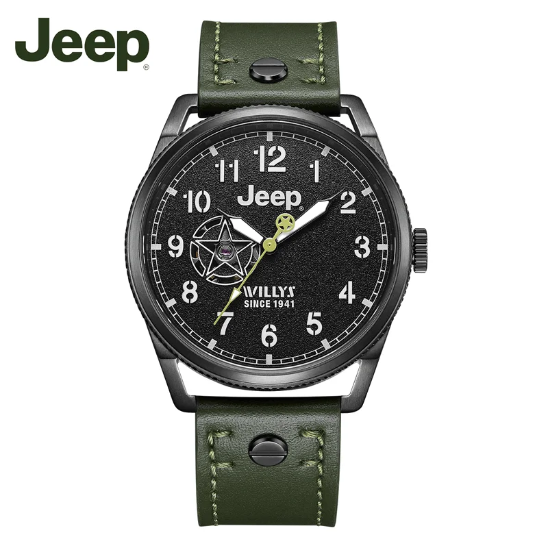 Мужские люминесцентные водонепроницаемые часы Jeep Модные полые автоматические
