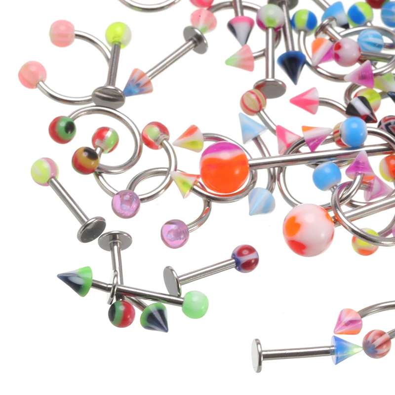 110 шт./компл. пикантное винтажное украшение для пирсинга тела разноцветное кольцо