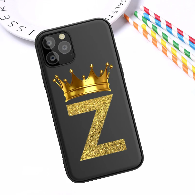 Чехол для iPhone X XR XS 11 Pro Max 6 6S 7 8 Plus с надписью монограммой черным золотом|Бамперы| |