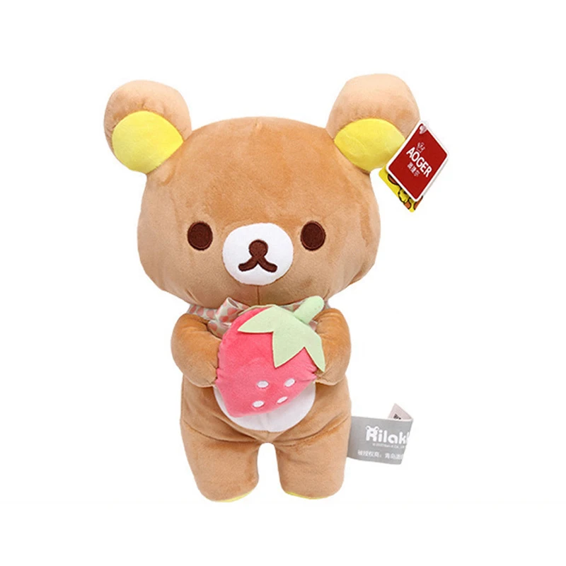 Милая Клубника Rilakkuma Медведь Тедди брелок плюшевая кукла аниме мягкая подвеска