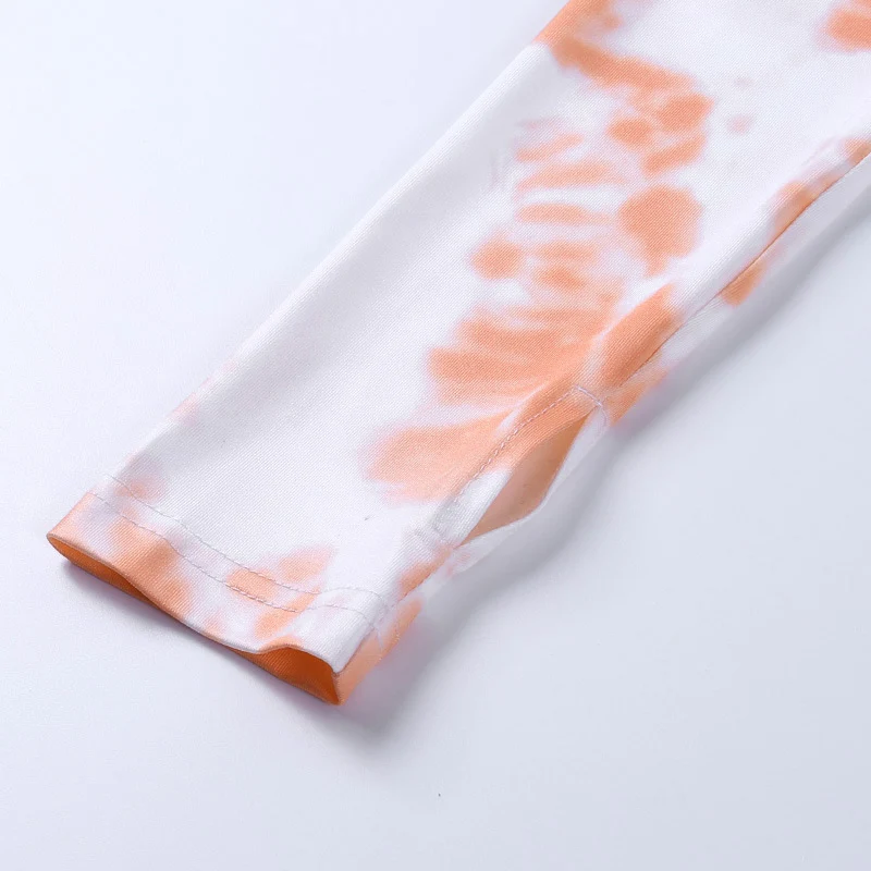 

Women Overall Slim Sexy Tie-dye Contrast Color Long Sleeve T-shirt Style Stand Collar Woman Skinny Jumpsuits Lady Long Rompers