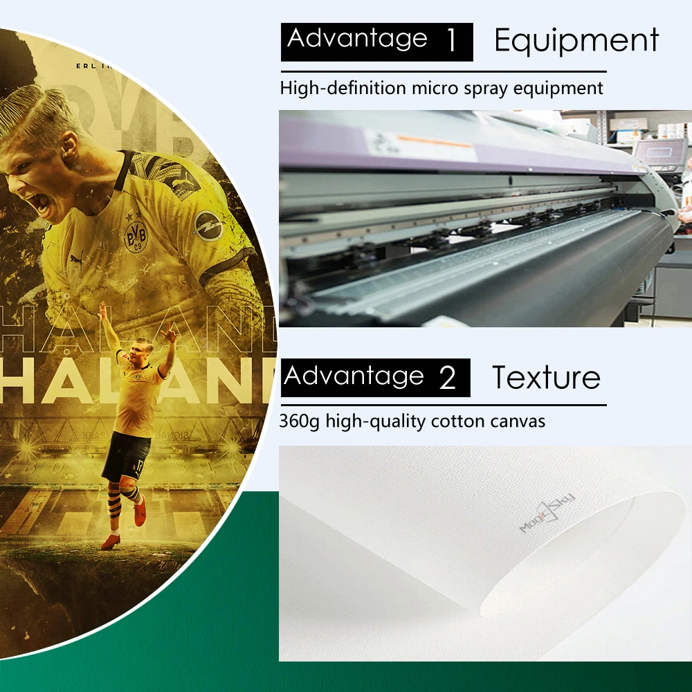 

Erling Haaland Football Star Soccer Player Posters and Prints Canvas Painting Wall Art Pictures for Living Room Home Decoration