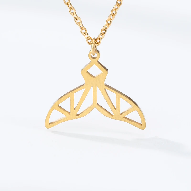 Ожерелье женское из нержавеющей стали с подвеской в виде рыбьего хвоста |