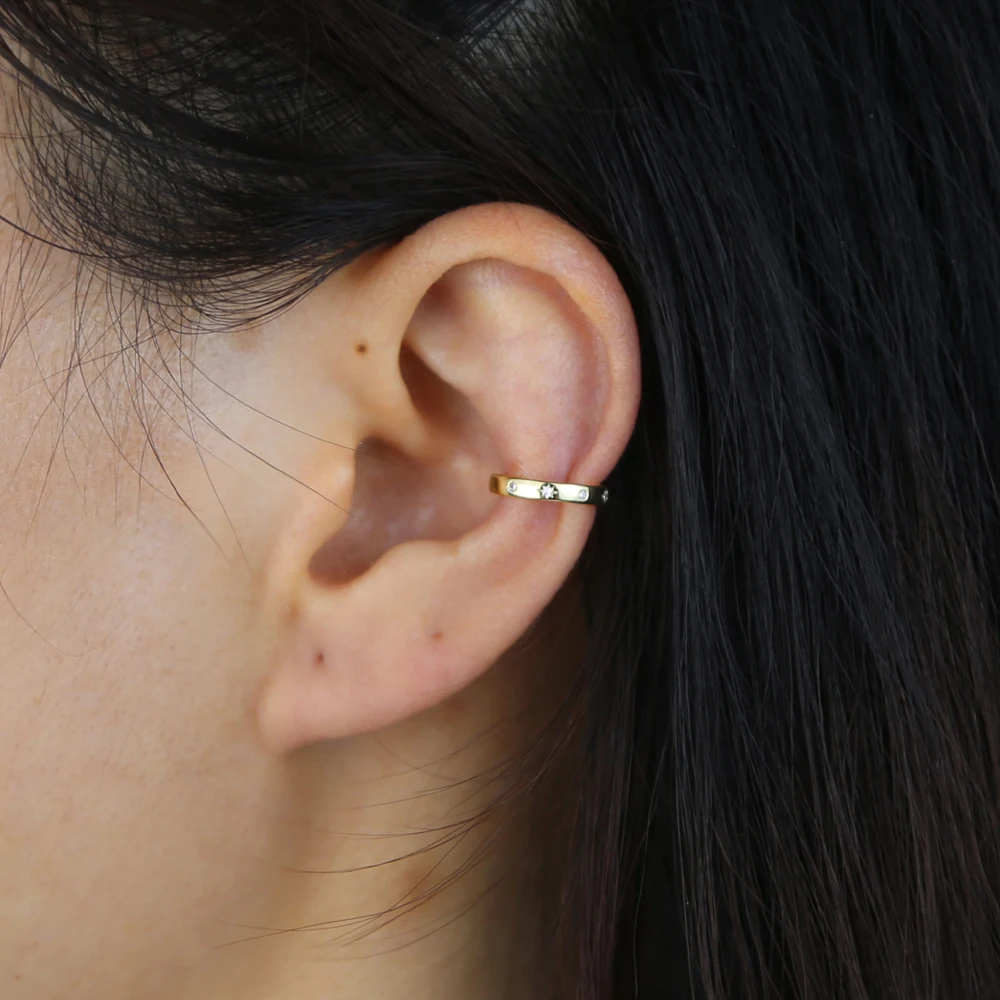

1 Piece Simple No Piercing Ear Cuff Paved White Cz Dainty Jewelry For Women Wedding Gift 2022 Summer Cool Fashion