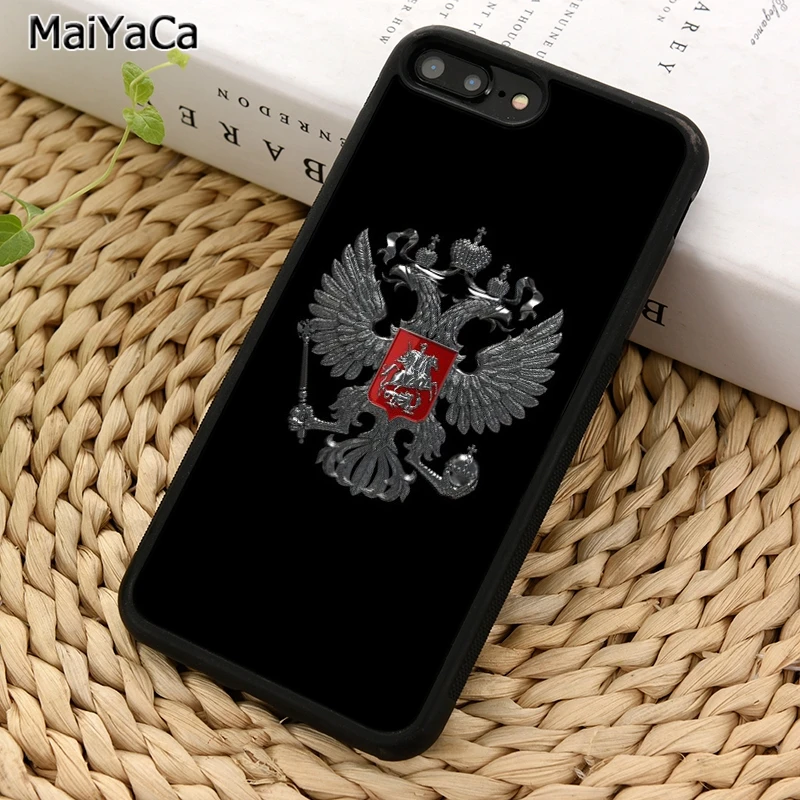 Чехол MaiYaCa с российским гербом и флагом для телефона iPhone X XR XS 11 12 Pro MAX 5 6 6S 7 8 Plus Samsung