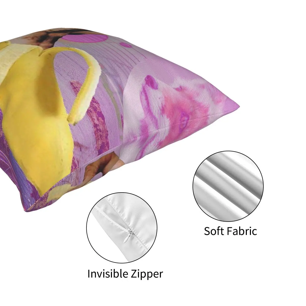 

Nicholas Cage Banana Vaporwave Square Pillowcase Printed Zip Decor for Car Cushion Cover