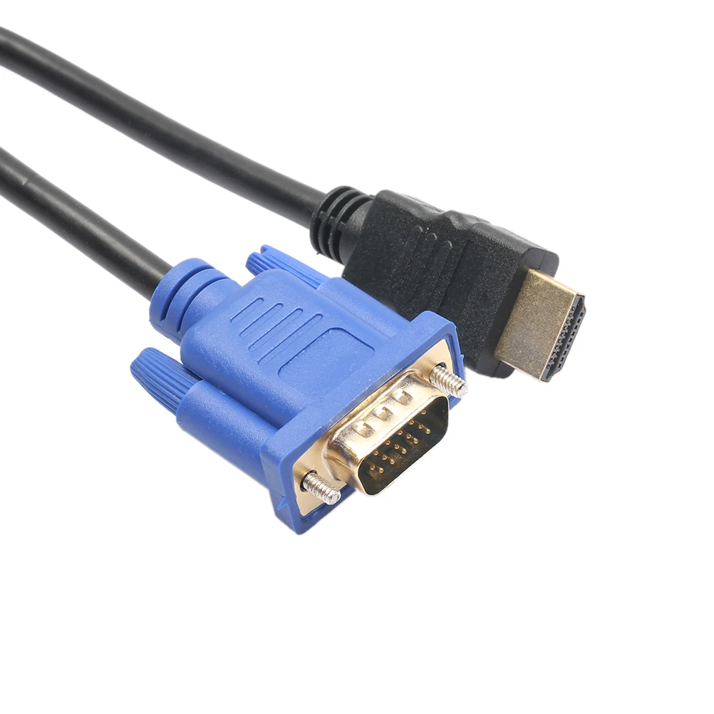 1 8 м 6FT HDMI Золотой Мужской к VGA HD 15 мужской 15Pin видео адаптер Шнур кабель для HDTV ПК