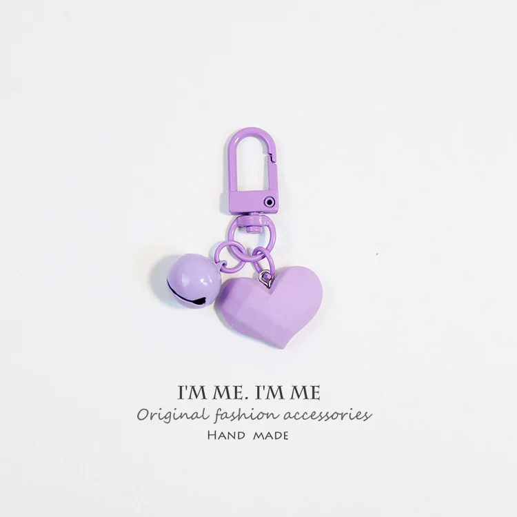 

Lovely Heart Shape Keychain Fashion Candy Color Boy Girl Bag Accessories Women Car Key Charm Jewelry Pendant Keyring Trinket New