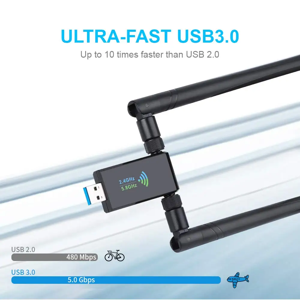 Onvian USB WiFi адаптер 1750 Мбит/с 5dBi 3 0 Беспроводная сетевая карта ключ 2 4 ГГц/5 8 ГГц Wi-Fi