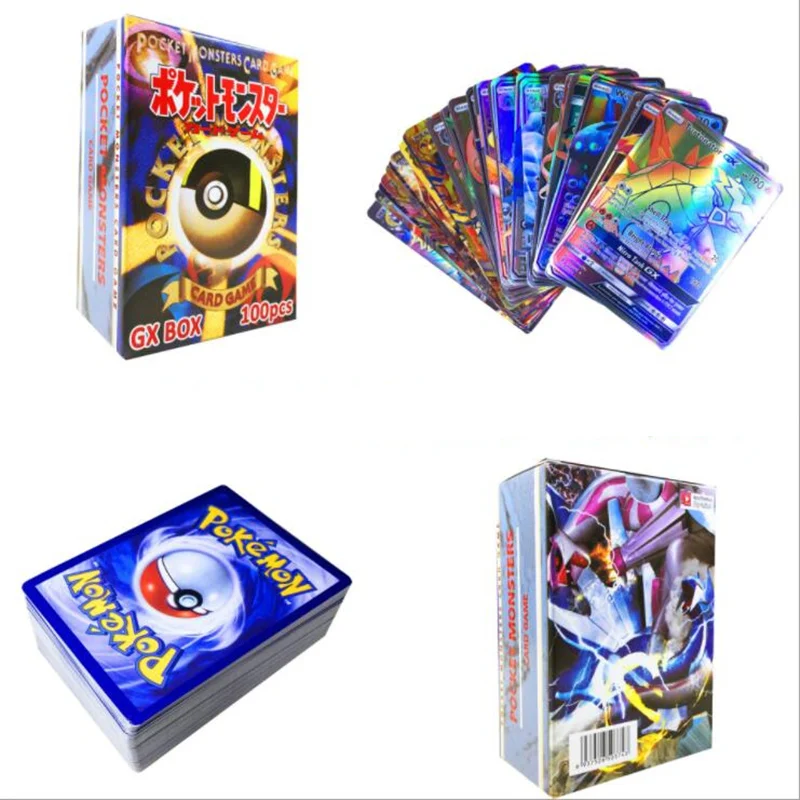 100pcs 80EX 20MEGA 100 шт. 80EX 20 Мега не повторять Сияющие карты игра битва карт торговля детская карта покемона игрушка - Цвет: 100pcs 80EX 20MEGA