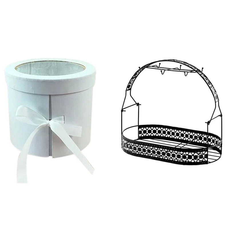 

2 шт. двухслойная круглая вращающаяся коробка подарочная коробка Цветочная коробка упаковочная коробка «сделай сам» Подарочная коробка-ро...
