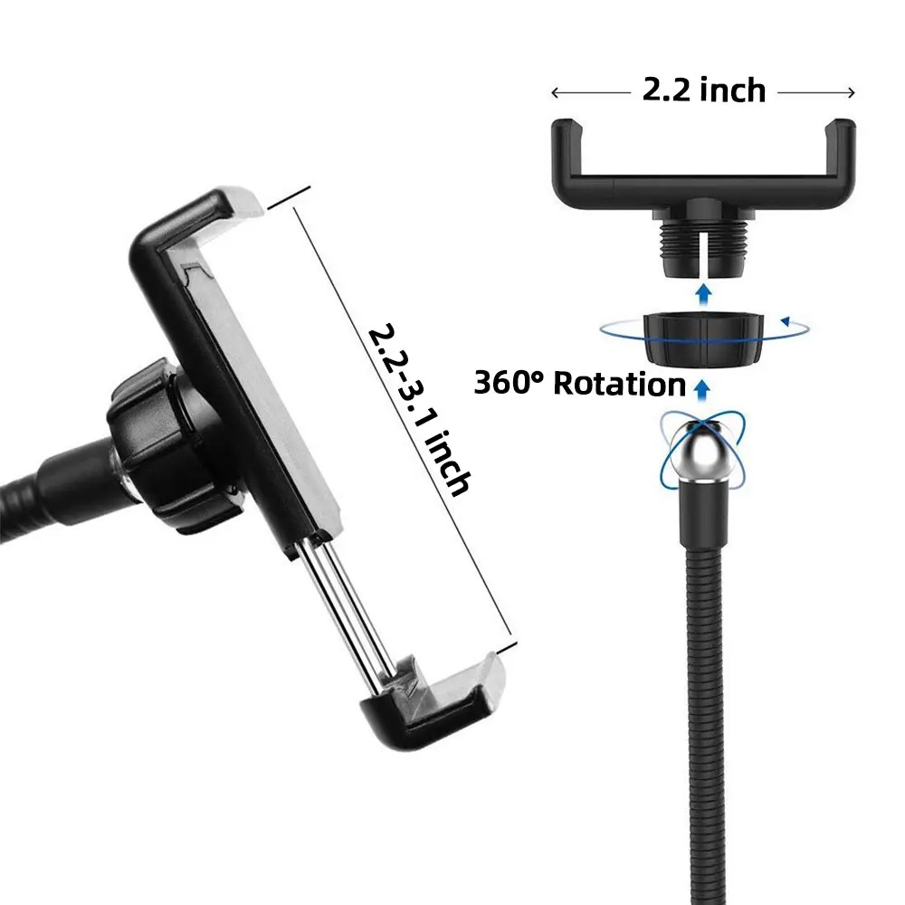 Регулируемый светодиодный кольцевой светильник для селфи с держателем