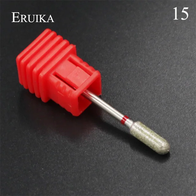 15 ERUIKA, 1 шт., Алмазная дрель для ногтей, гладкое цилиндрическое сверло, электрическая пилка, резак для ногтей, маникюрный аппарат, профессиональный инструмент для ногтей - Цвет: 15
