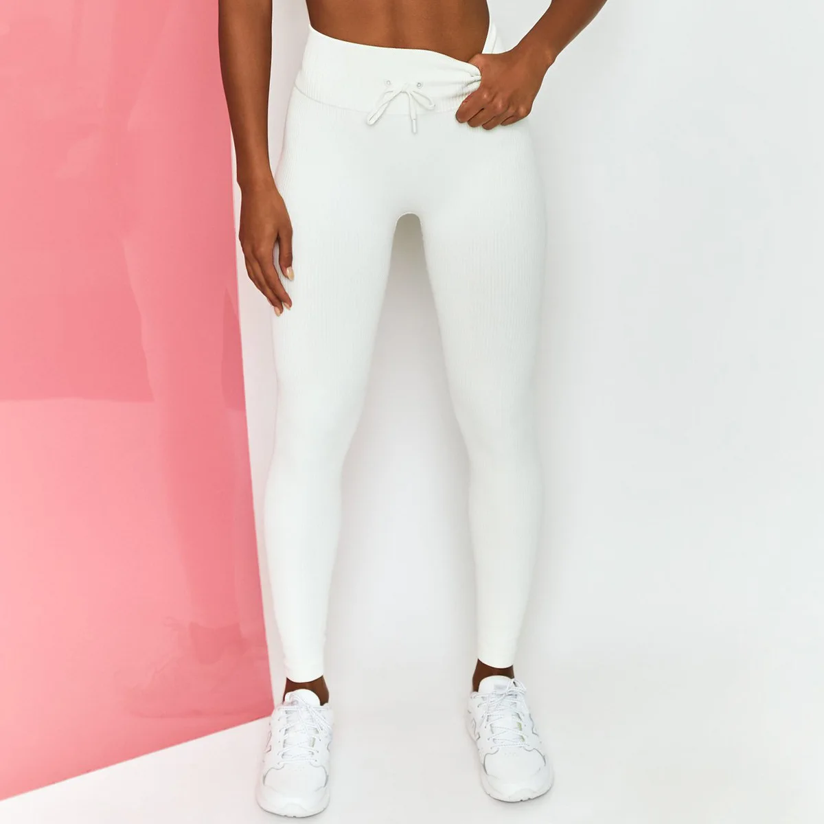 

Threaded Yoga Pants Women's New High Waist Drawstring Leggings Sweatpants Gym Pants Workout Push Up Leggings Seamless Tights