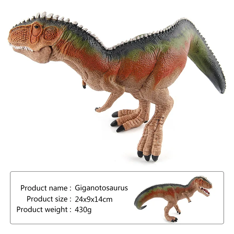 Большой Giganotosaurus динозавр Юрского периода Моделирование игрушка модель мягкая ПВХ пластик ручная роспись игрушки животных для детей Рождественский подарок - Цвет: JZD026-2