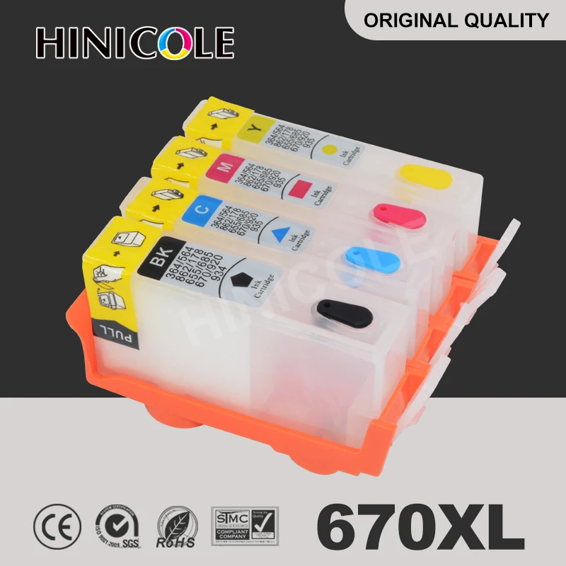 Hinicole чернильный картридж 670 XL для hp с чернилами Deskjet Ink Advantage 3525 4615 4620 4625 5525 6526