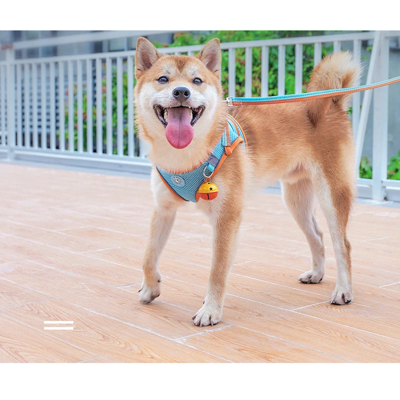 Adjustable Nylon Breathable Pet Dog Reflective Harness Vest With Lead Leash Set For Outdoor Walking Chest Strap Kitten | Дом и сад