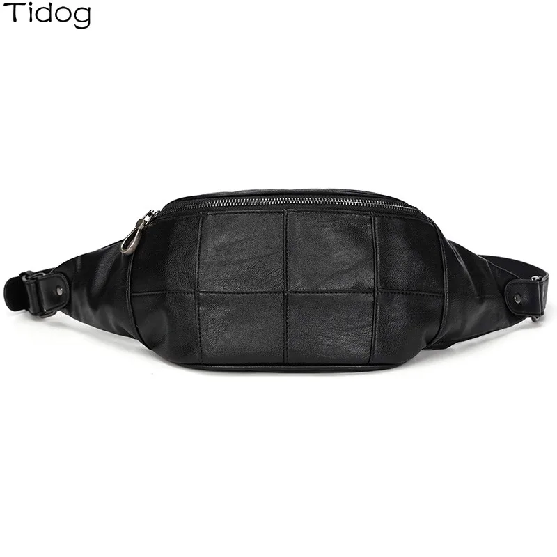 

Tidog Lattice pattern new fashion leather chest bag