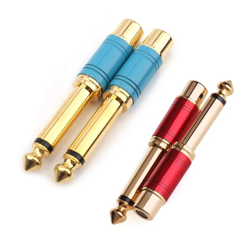 4 шт. 6 35 мм 1/4 дюйма мужской моно Ts к Rca Женский Соединительный аудио адаптер