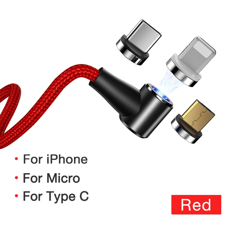 Cafele QC 3,0 Магнитный Micro USB кабель для iPhone зарядное устройство usb type C кабель Шнур для зарядки провода для huawei Xiaomi 9 samsung - Цвет: Red for 3 in 1