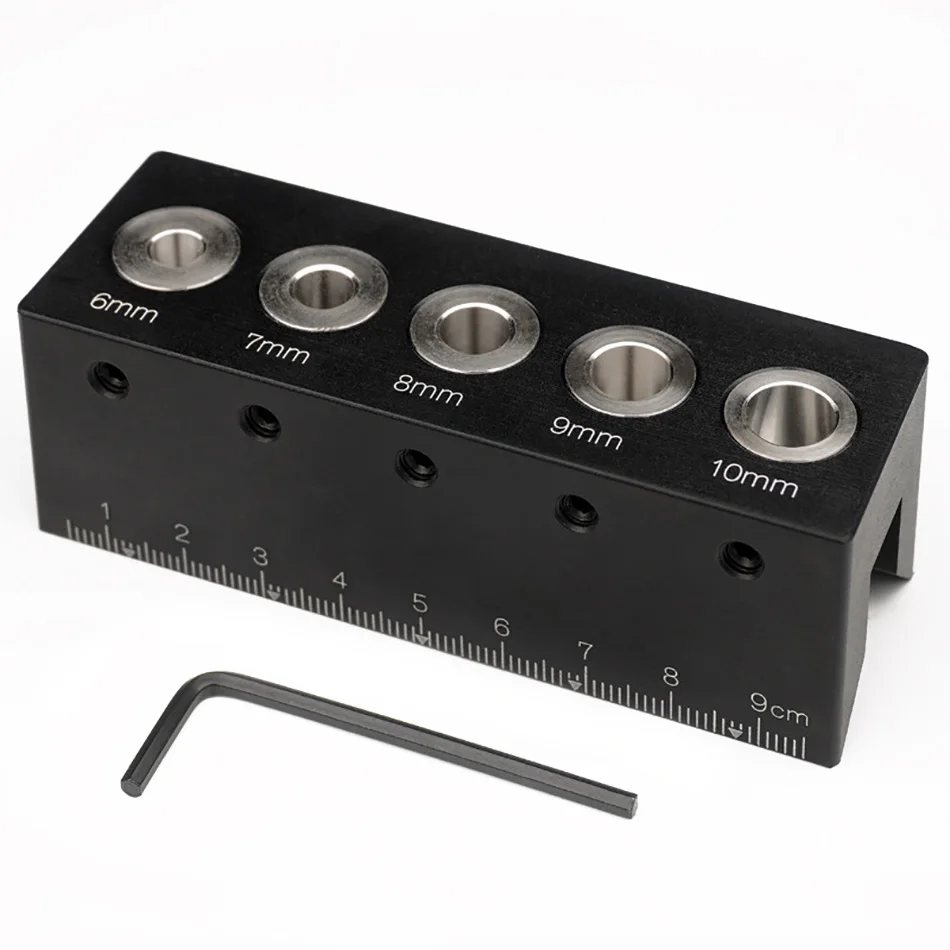 

Wood Doweling Jig Straight Pocket Kit Aluminum Alloy Hole Drill Angle Guide Locator Carpentry Woodworking Auxiliary Tools