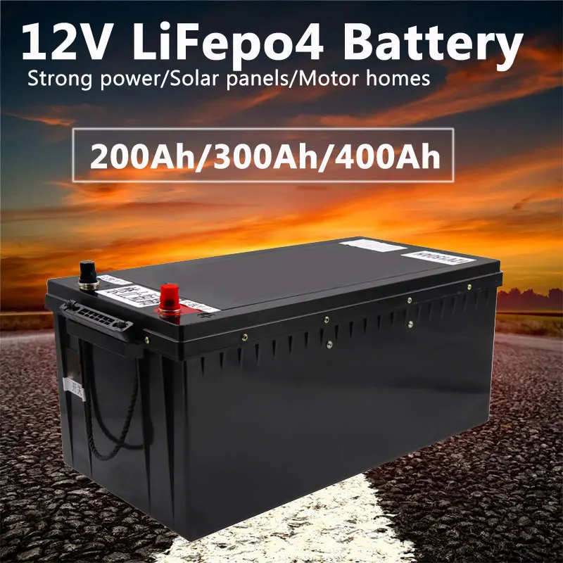 LiFepo4 12V 200Ah/300Ah/400Ah Солнечная литиевая батарея портативная для наружного