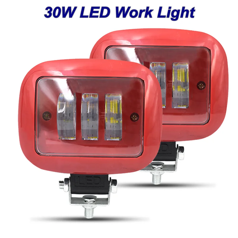 6D светодиоды 5 дюймов квадратная красная крышка рабочий светильник 6000K 12V для
