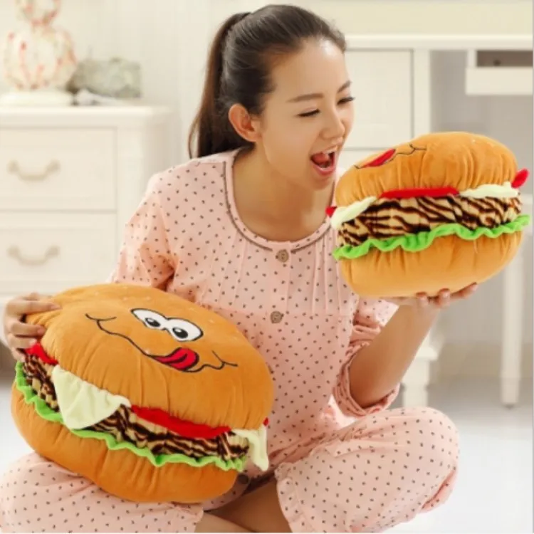 

Cute Hamburger Sleeping Cushion Pillow Plush Toy Cartoon Hamburger Pillow Baby Kids Toy Christmas Birthday Valentine's Day Gift