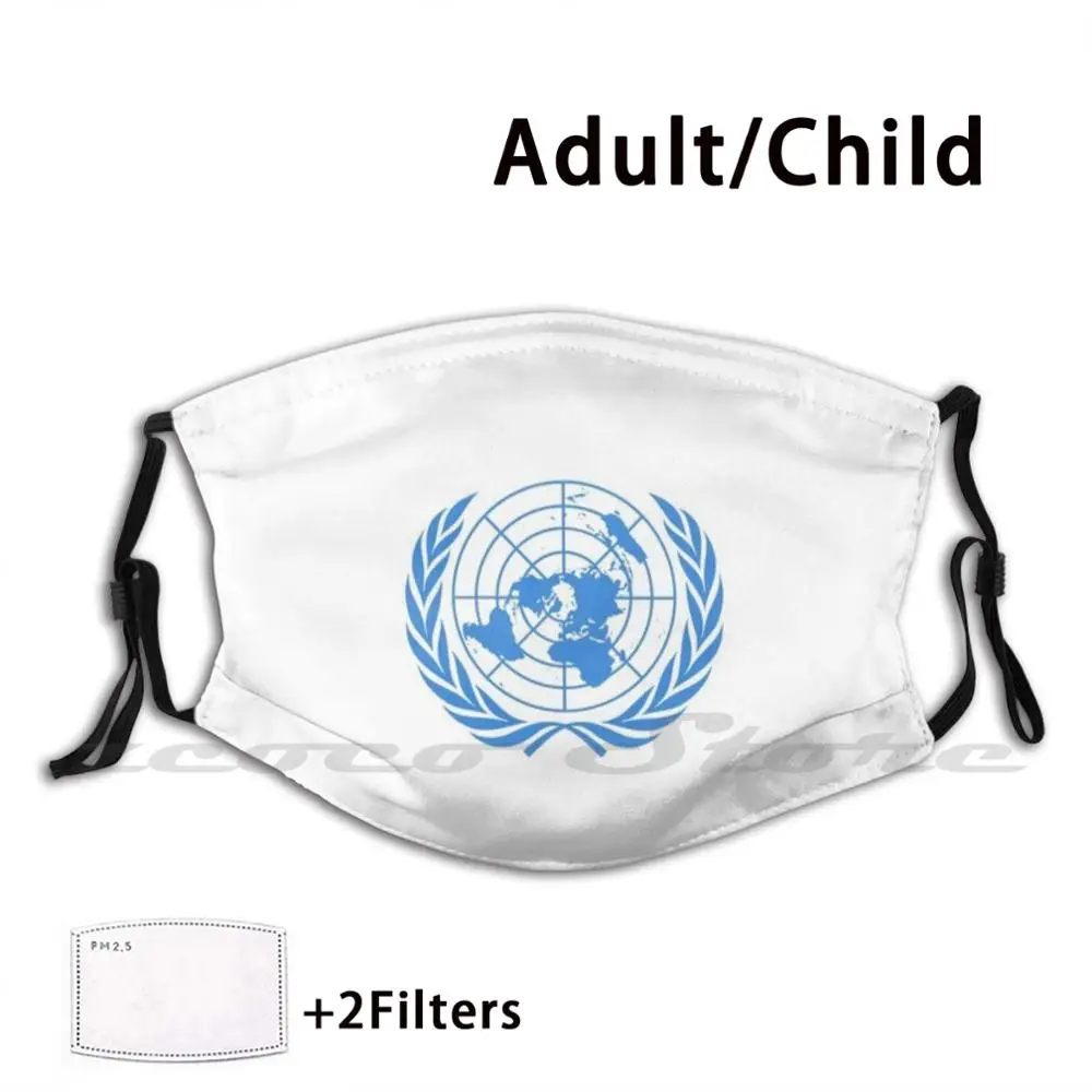 

U.n Logo Apparel Mask DIY Washable Filter Pm2.5 Mouth Trending Un Unesco United Nations