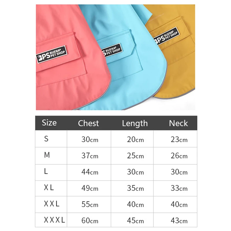

Dog Raincoat Reflective Dog Clothes Breathable Clothing Hooded Four-legged Raincoat for Dogs Waterproof Jacket Pet Accessories
