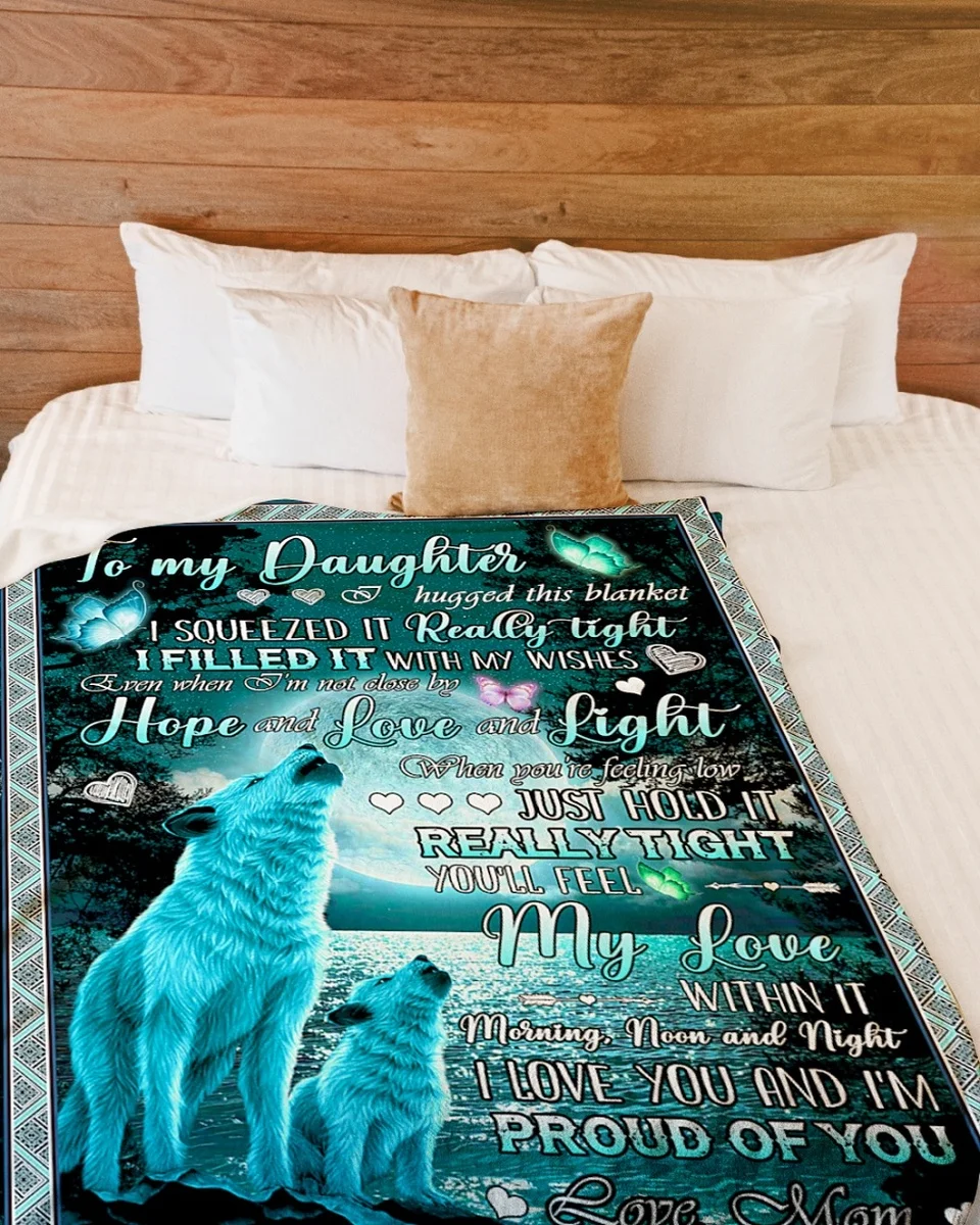 Для моей дочери я горжусь вашим волком | Удобное высококачественное флисовое