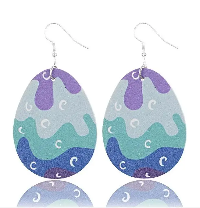 2020 Симпатичные кожаные пасхальные серьги в виде яйца кролика модные