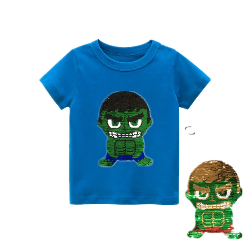 Детские футболки летние хлопковые с героями мультфильмов для мальчиков одежда