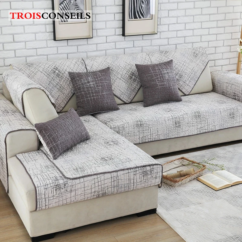 

Modern Cotton Non-slip Sofa Slipcover Cotton Soft Sofa Cover Furniture Protector Couch Cover with Pet Anti-dirty Sofa Towel