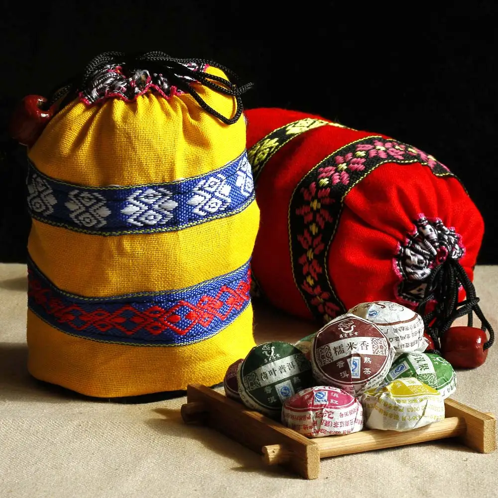 

50pcs 8 Different Flavors Mini Yunnan Pu-erh Tea Chinese Pu-erh Tea Chai with Gift Bag