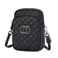 new woman genuine leather handbag small luxury designer shoulder bag for iphone 12 three layers zip pocket women cross body bags