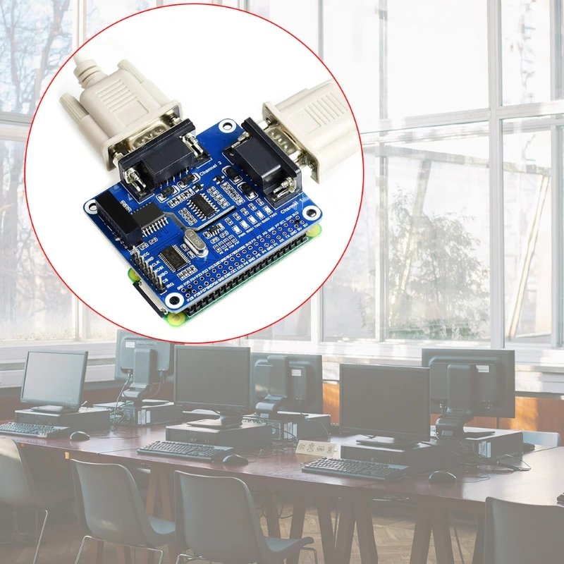 Плата расширения RS232 для Raspberry Pi 4B/3B +/3B/3A SPI интерфейса решение SC16IS752 + SP3232 с