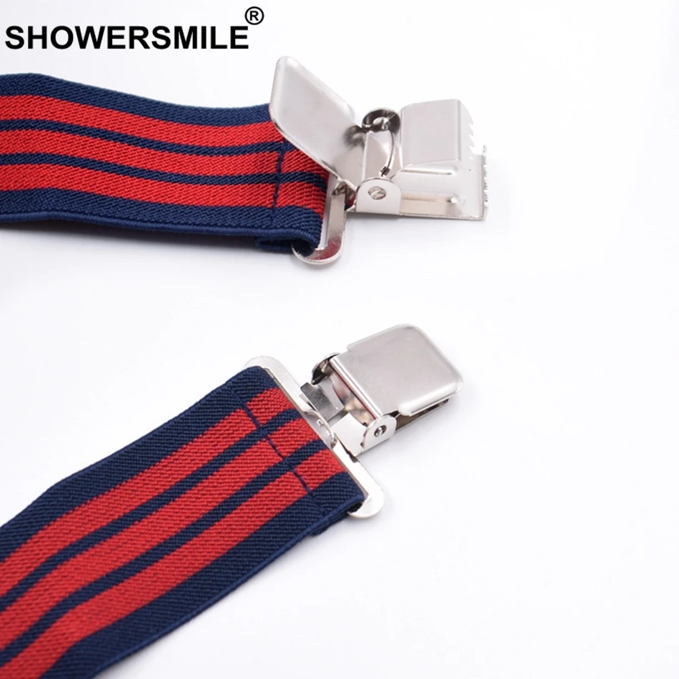 SHOWERSMILE в красно белую полоску на бретельках шириной 5 см лямках для Для мужчин 4