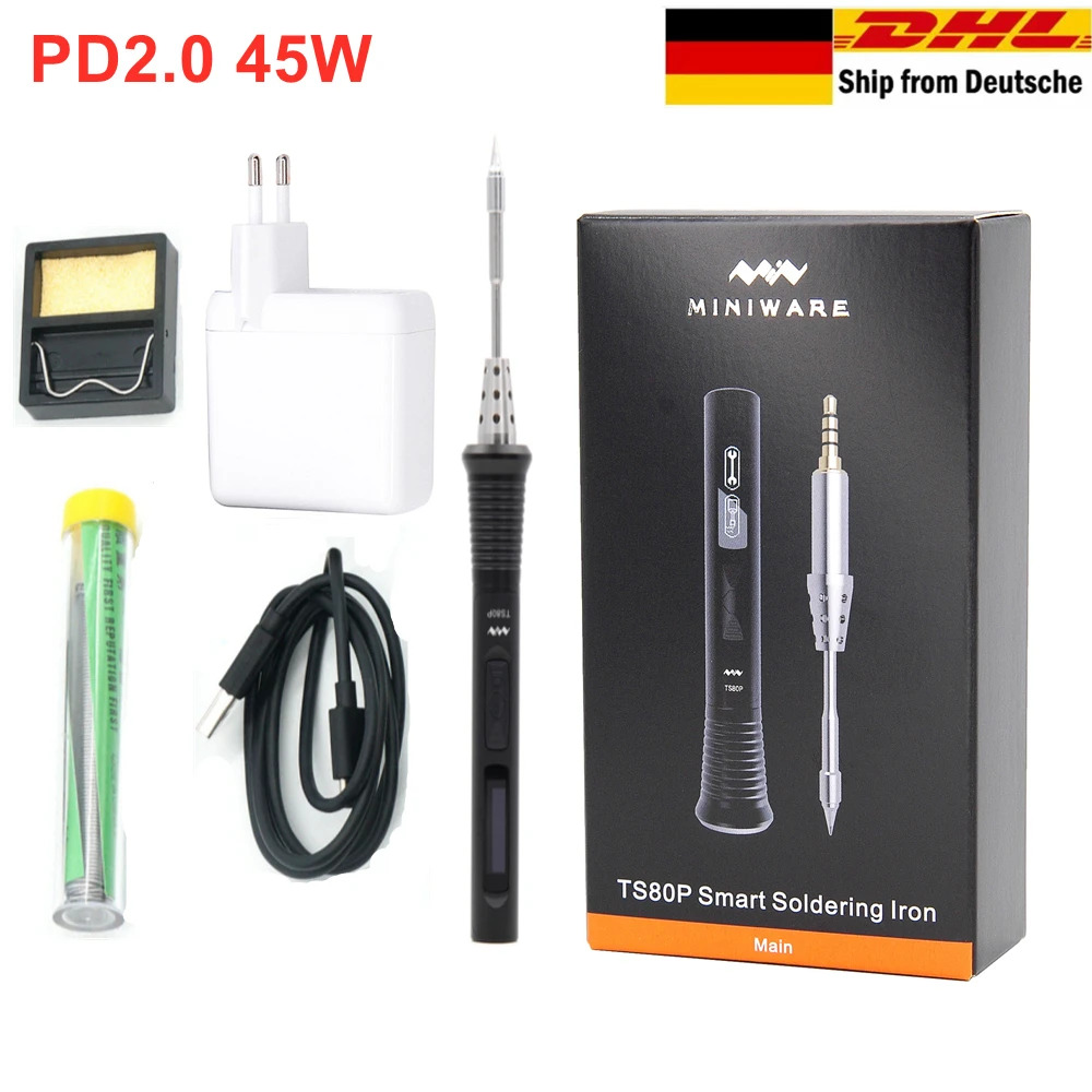 Новый портативный цифровой мини паяльник TS80P умный с регулируемой температурой и