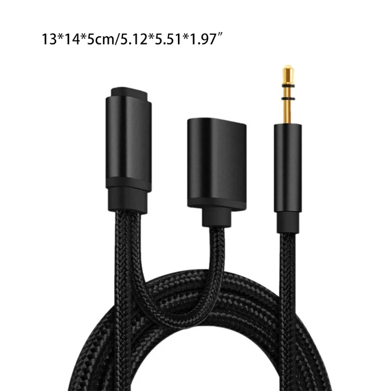 

Charging Cable 2 in 1 Lightning-to 3.5mm Nylon Braided Aux Cord Works with Car Stereo Speaker Headphone Charger R2LC