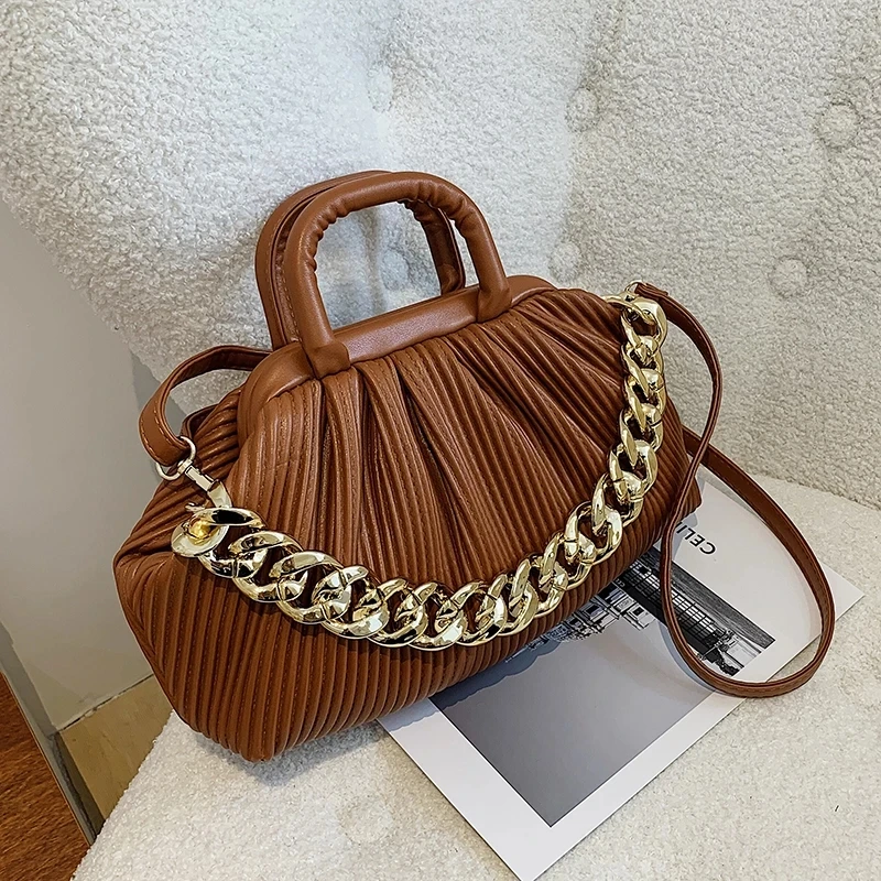 

Сумка на плечо с толстой цепочкой, Роскошный дизайнерский клатч для женщин, кошельки, зимняя высококачественная Женская дорожная сумочка-т...