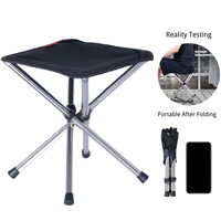 retractable folding bbq stool camping fishing chair outdoor portable foldable chair load bearing travel picnic beach chairs